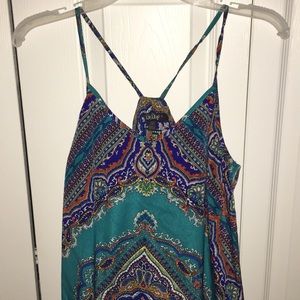 Multi pattern tank top dress